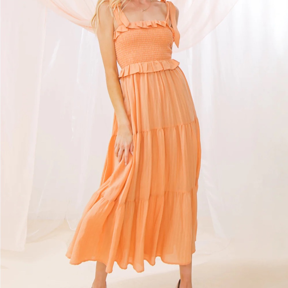 Orange Vici Tiered Dress